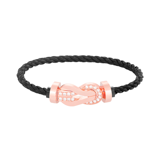 [Angela Jewellery]CHANCE LARGE 8 FIGURE BUCKLE HALF DIAMOND BRACELET ROSE GOLD