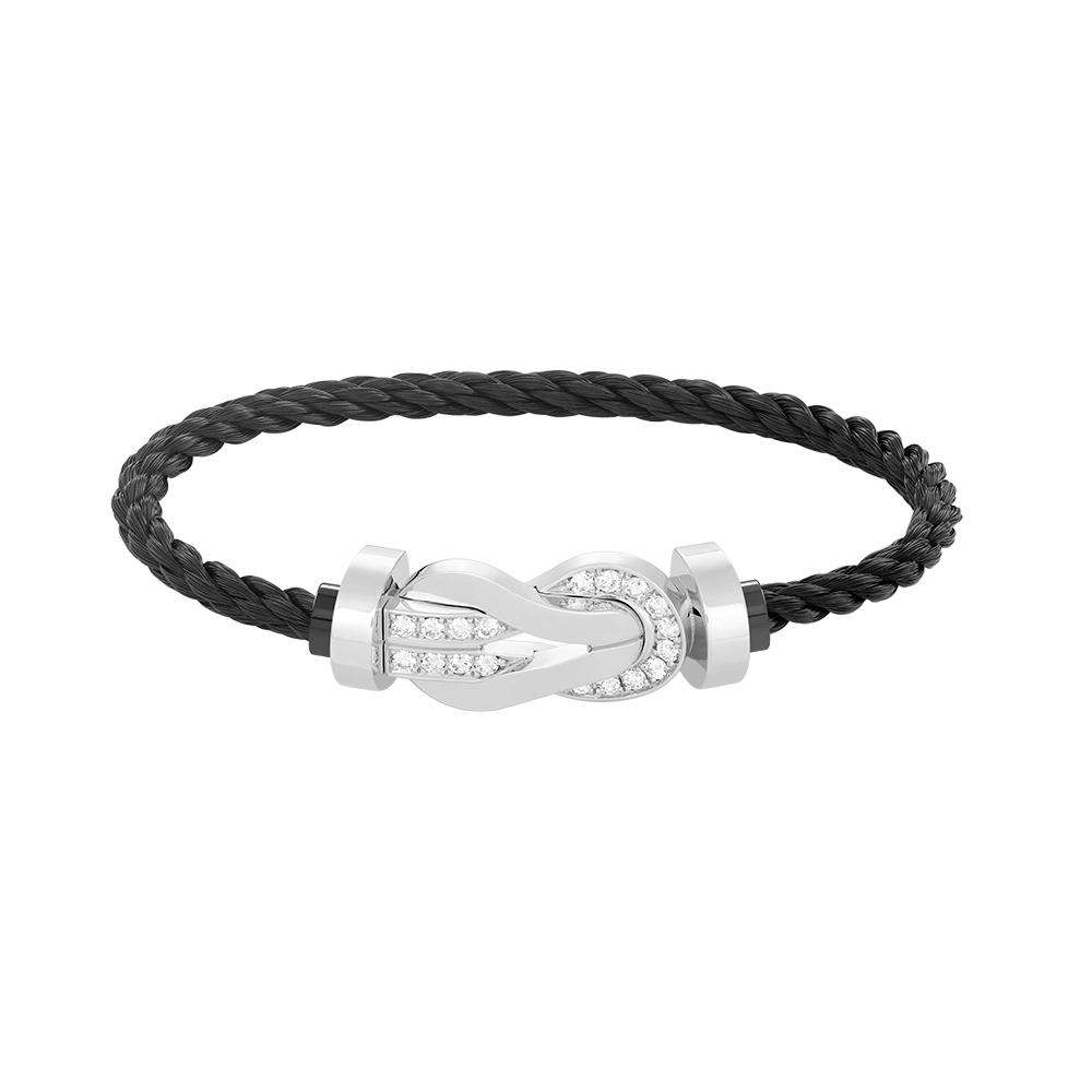 [Angela Jewellery]CHANCE LARGE 8 FIGURE BUCKLE HALF DIAMOND BRACELET SILVER