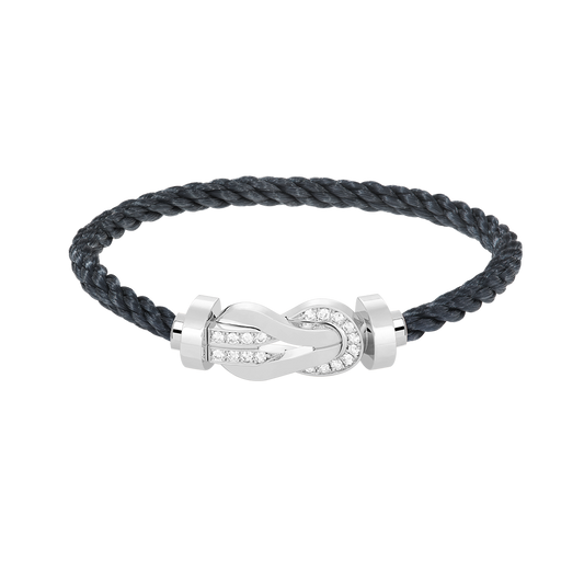 [Angela Jewellery]CHANCE LARGE 8 FIGURE BUCKLE HALF DIAMOND BRACELET SILVER