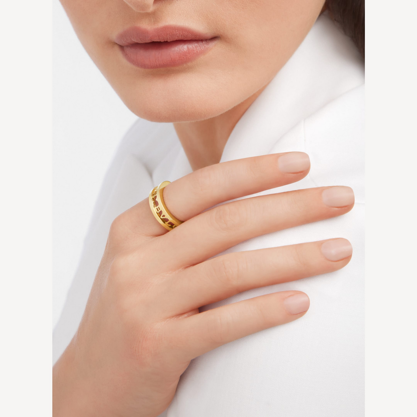 [Angela Jewellery]ZERO 1 ONE-BAND WITH OPENWORK LOGO SPIRAL RING