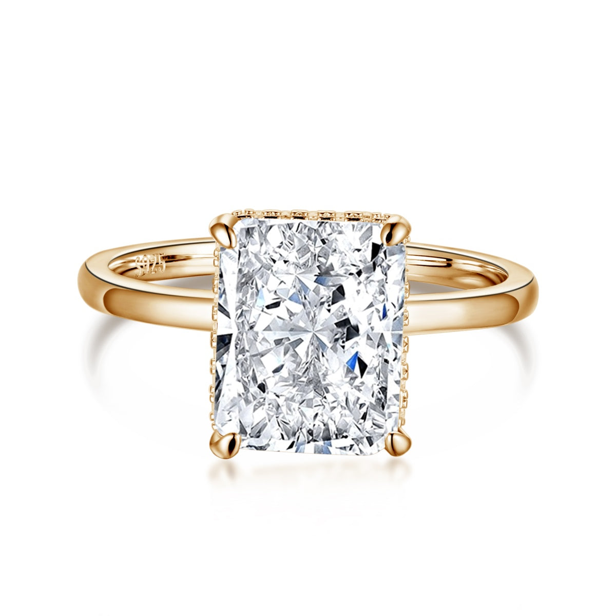 Angela Jewelry]4.0 Carat Ornate Enchanting Radiand Cut Banquet Ring