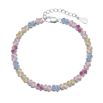 Angela Jewelry]Ornate Colorful Flower Shape Party Bracelet