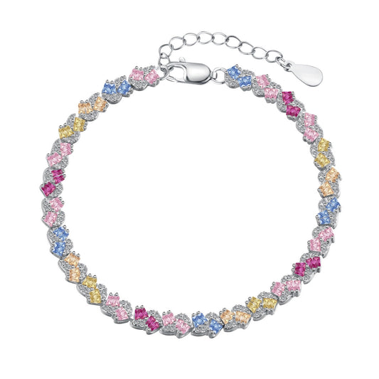 Angela Jewelry]Ornate Colorful Flower Shape Party Bracelet