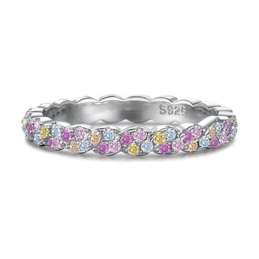 Angela Jewelry]Dainty Ebullient Round Cut Daily Ring