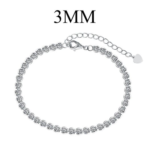 Angela Jewelry]Ornate  Sparkling Round Cut Daily Bracelet