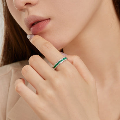 Angela Jewelry]Delicate Colorful Round Cut Daily Ring