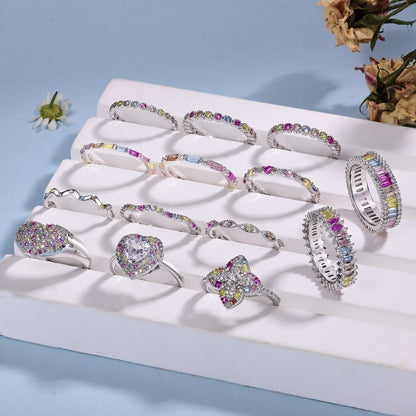 Angela Jewelry]Exquisite Colorful Round Cut Party Ring