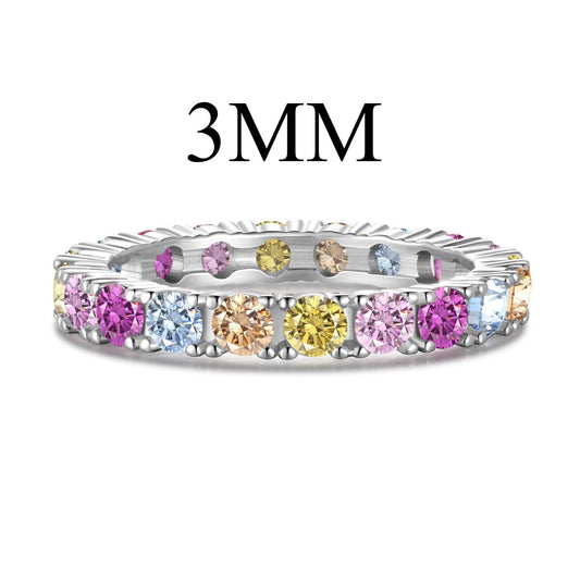 Angela Jewelry]Dazzling Lustrous Round Cut Tennis Ring