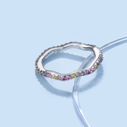 Angela Jewelry]Dainty Colorful Round Cut Party Ring