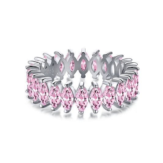 Angela Jewelry]Gorgeous Marquise Cut Tennis Ring