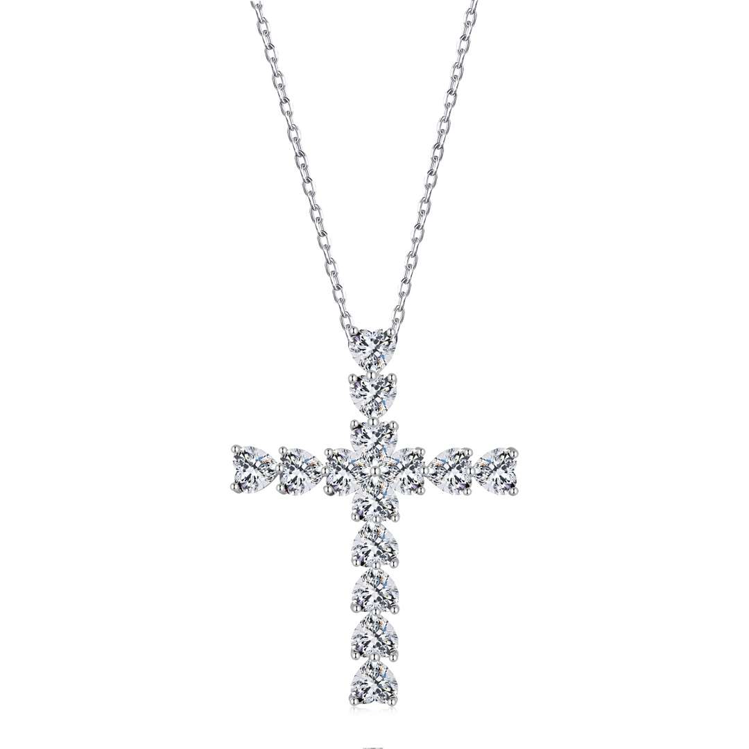 Angela Jewelry]Radiant Cross Shape Necklace