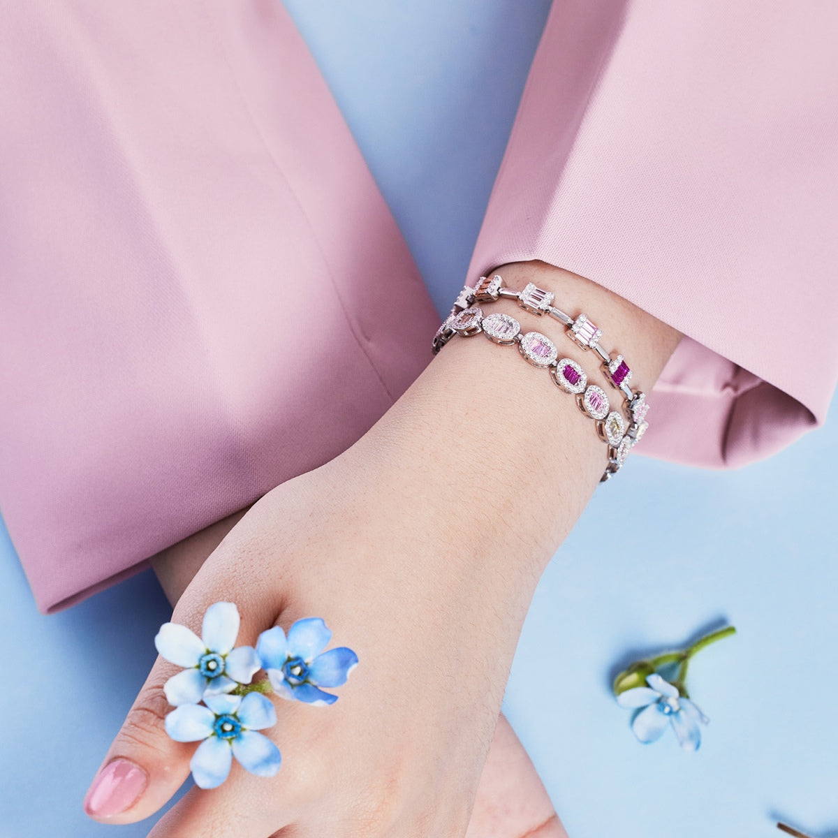 Angela Jewelry]Dainty Charming Emerald Cut Daily Bracelet