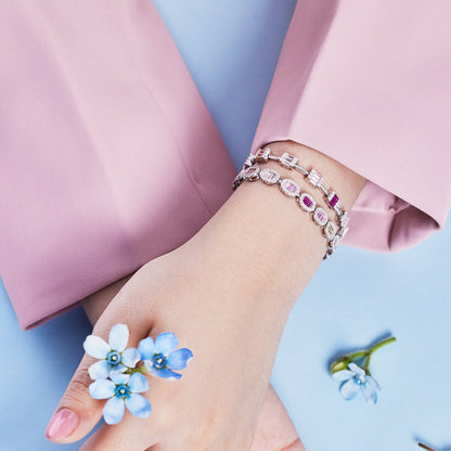 Angela Jewelry]Dainty Charming Emerald Cut Daily Bracelet
