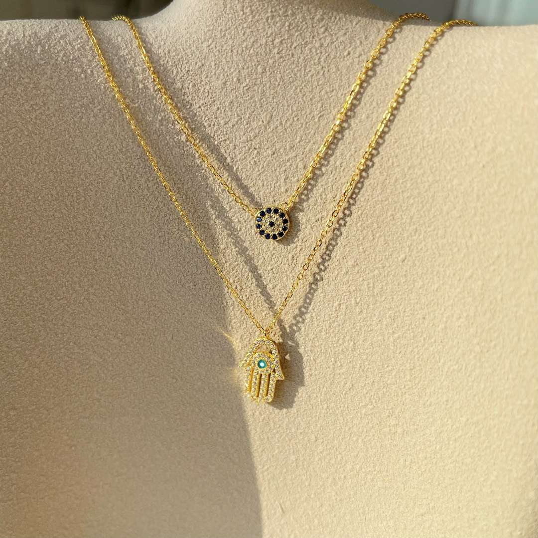 [Angela Jewellery]Angela Jewelleryn Eye Hamsa Palm Necklace