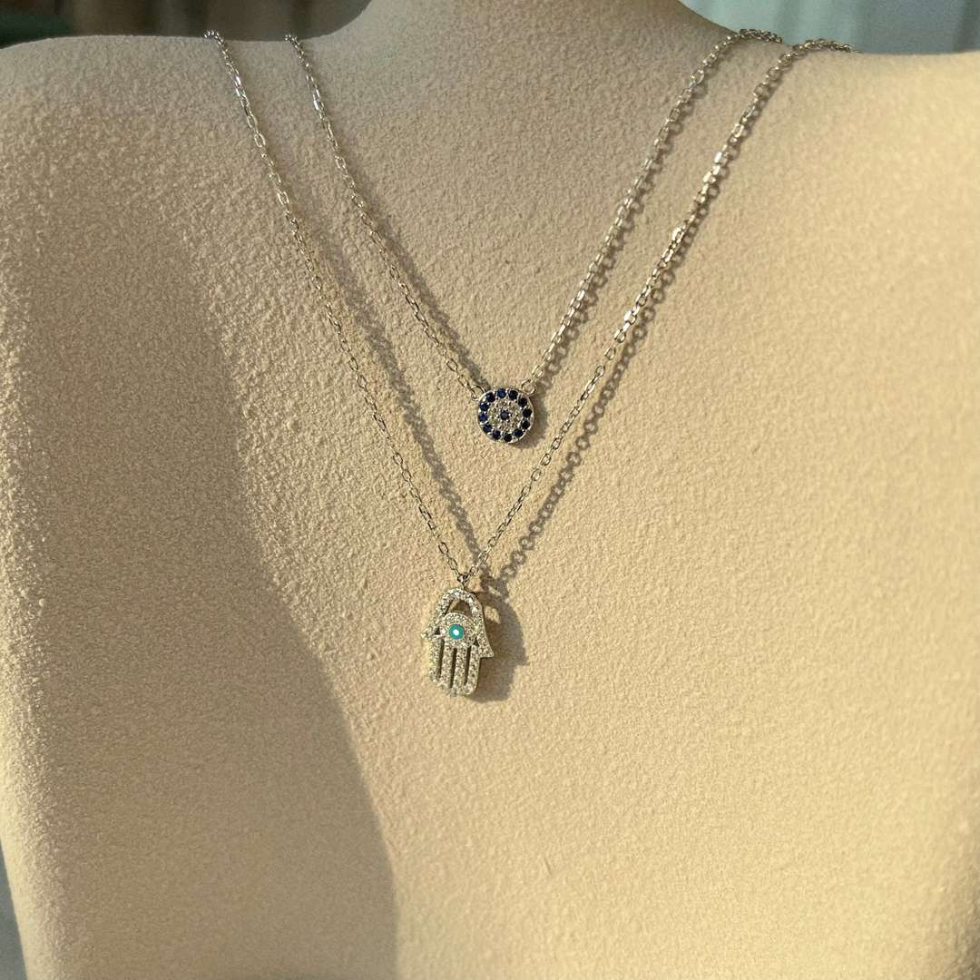 [Angela Jewellery]Angela Jewelleryn Eye Hamsa Palm Necklace