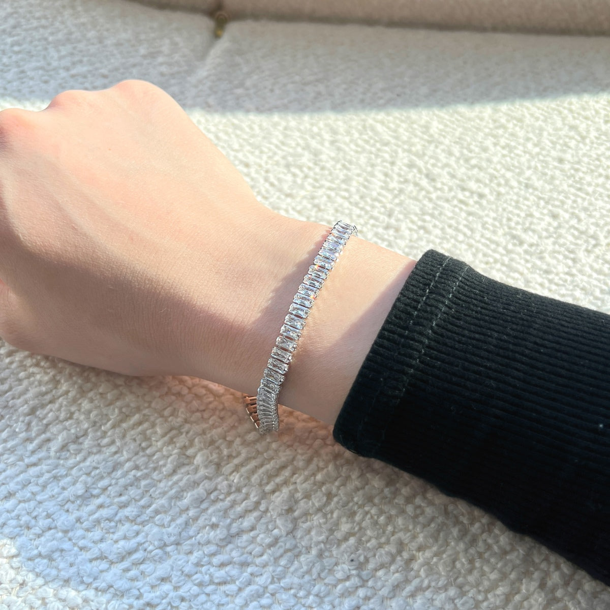 Angela Jewelry]Exquisite Emerald Cut Daily Bracelet