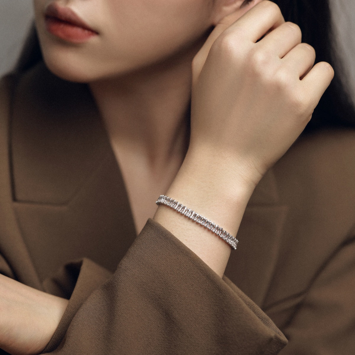 Angela Jewelry]Exquisite Emerald Cut Daily Bracelet