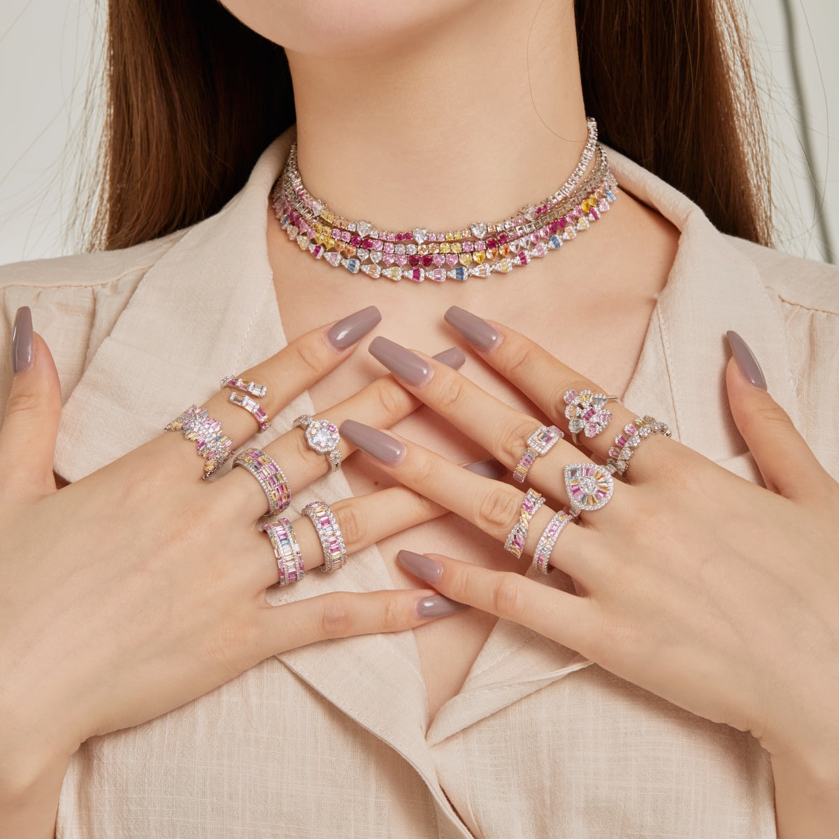 Angela Jewelry]Exquisite Colorful Radiant Cut Party Ring