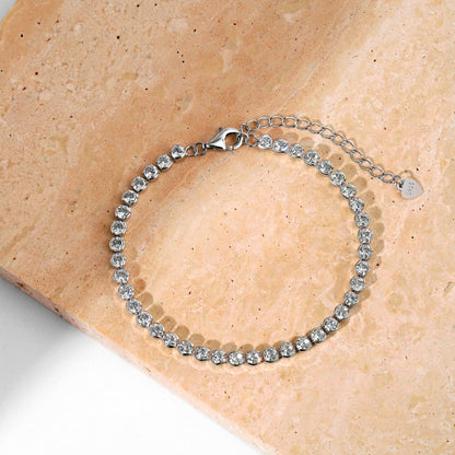 Angela Jewelry]Ornate  Sparkling Round Cut Daily Bracelet