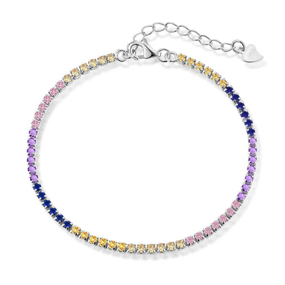 Angela Jewelry]Radiant Shinning Princess Cut Tennis Bracelet