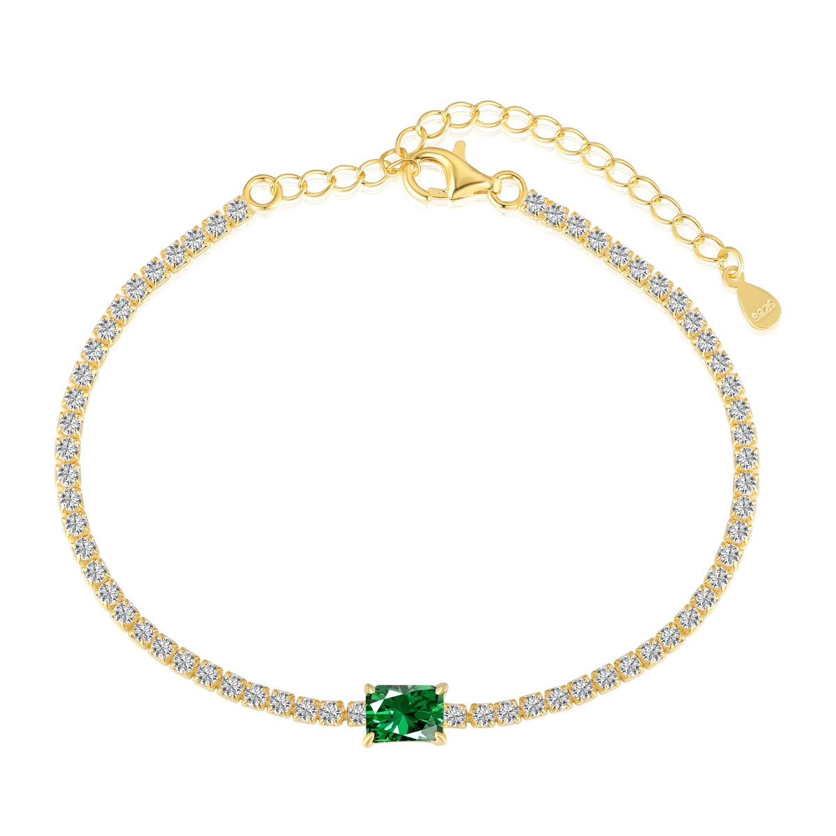 Angela Jewelry]1.0 Carat Unique Emerald Cut Banquet Bracelet