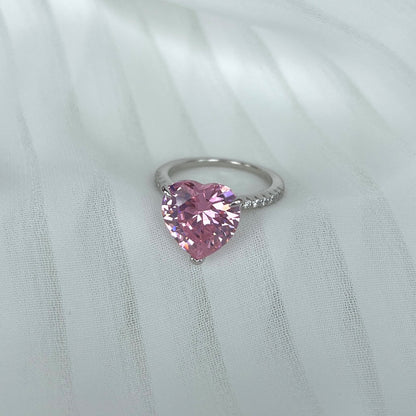 Angela Jewelry]6.0 Carat Luxurious Sparkling Romantic Heart Cut Lover Ring