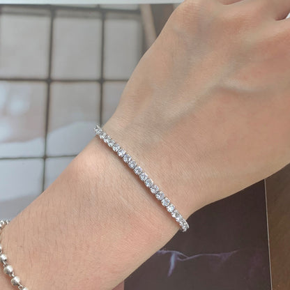 Angela Jewelry]Sparkling Round Cut Daily Bracelet