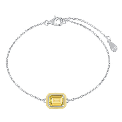 Angela Jewelry]2.0 Carat Sparkling Colorful Emerald Cut Daily Bracelet