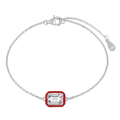 Angela Jewelry]2.0 Carat Sparkling Colorful Emerald Cut Daily Bracelet