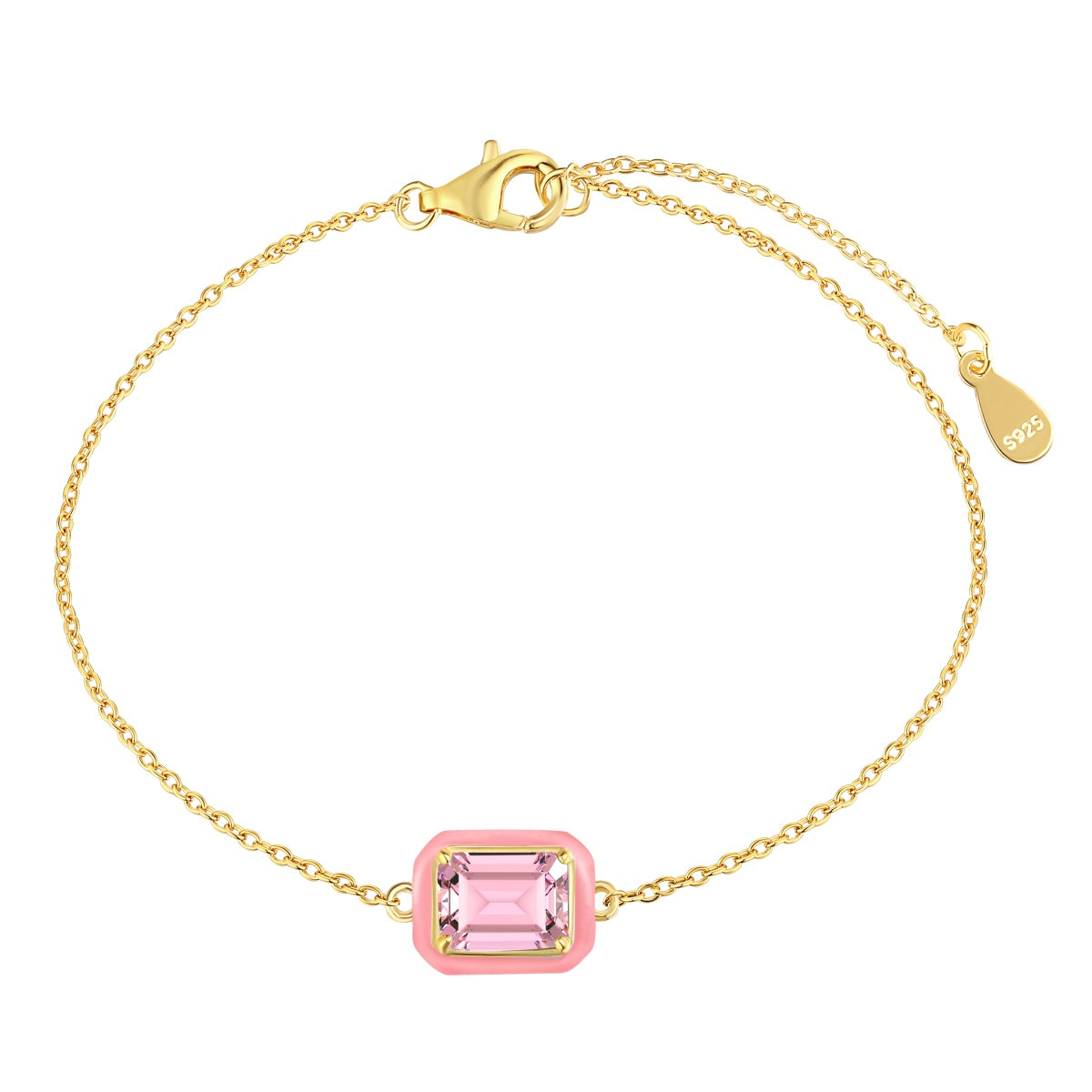Angela Jewelry]2.0 Carat Sparkling Colorful Emerald Cut Daily Bracelet