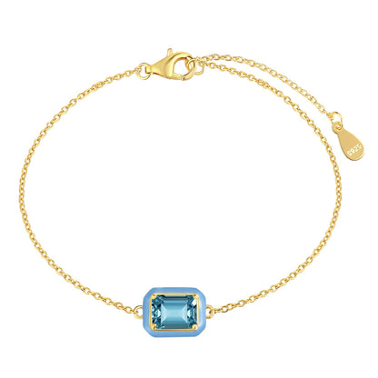 Angela Jewelry]2.0 Carat Sparkling Colorful Emerald Cut Daily Bracelet