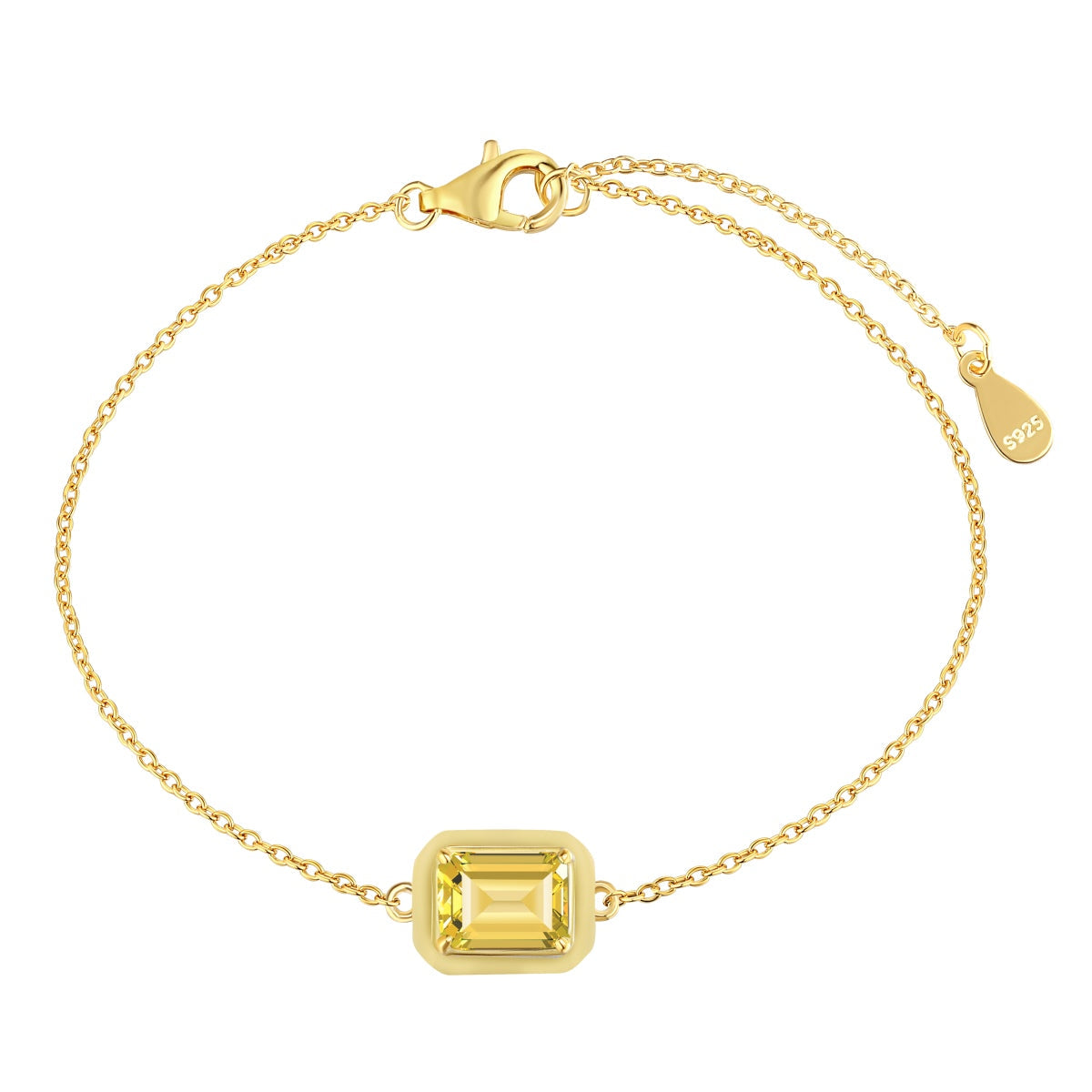 Angela Jewelry]2.0 Carat Sparkling Colorful Emerald Cut Daily Bracelet