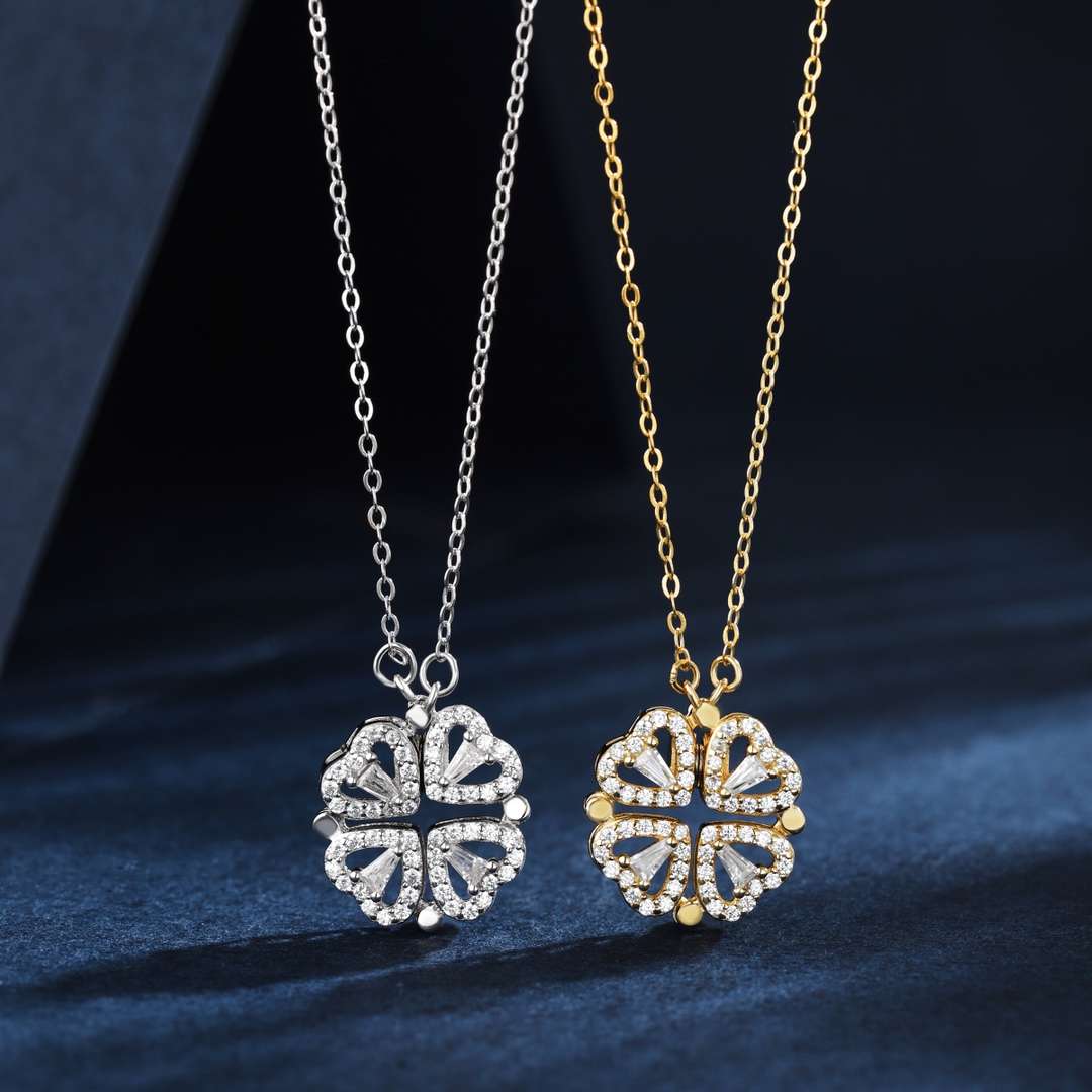 Angela Jewelry]Ornate Heart Cut Flower Shape Necklace