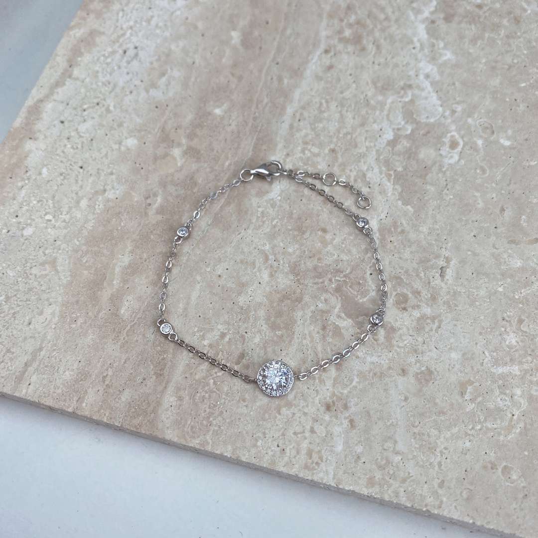 Angela Jewelry]Dazzling Round Cut Shape Bracelet