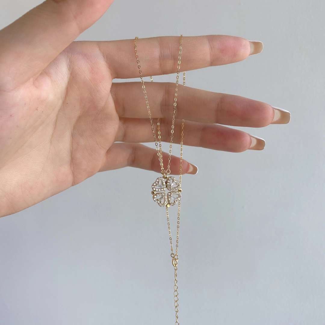Angela Jewelry]Ornate Heart Cut Flower Shape Necklace