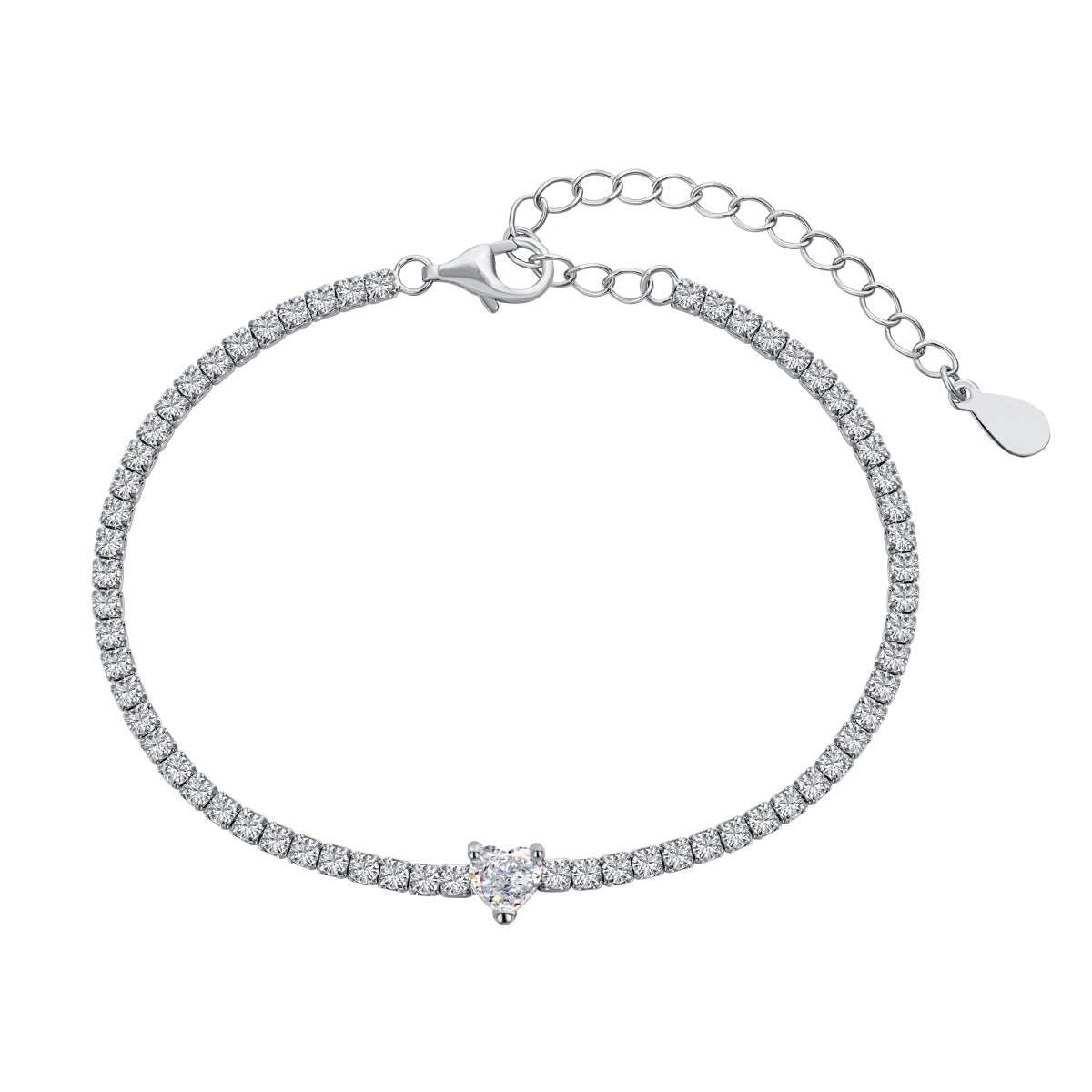Angela Jewelry]0.5 Carat Elegant Romantic Heart Shape Lover Bracelet