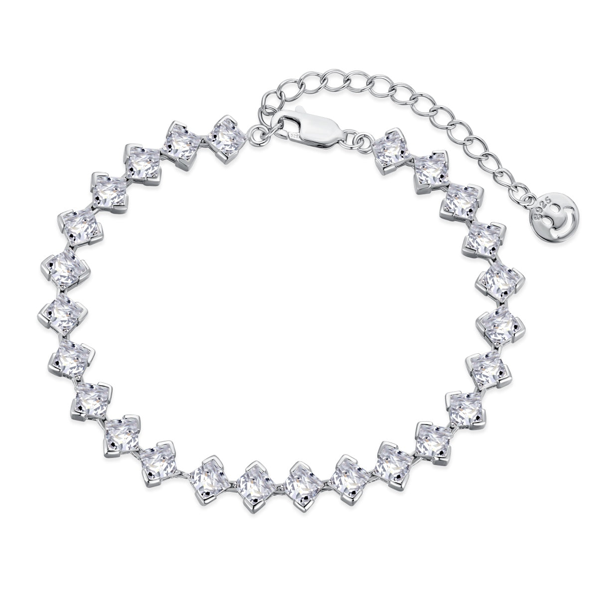 Angela Jewelry]0.5 Carat Ornate Princess Cut Daily Bracelet