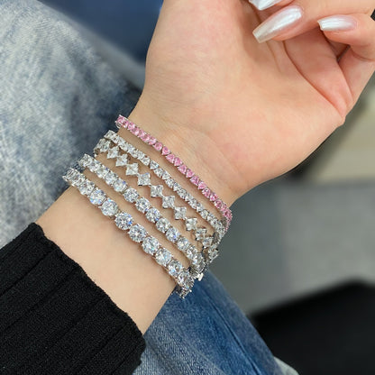 Angela Jewelry]0.5 Carat Ornate Princess Cut Daily Bracelet