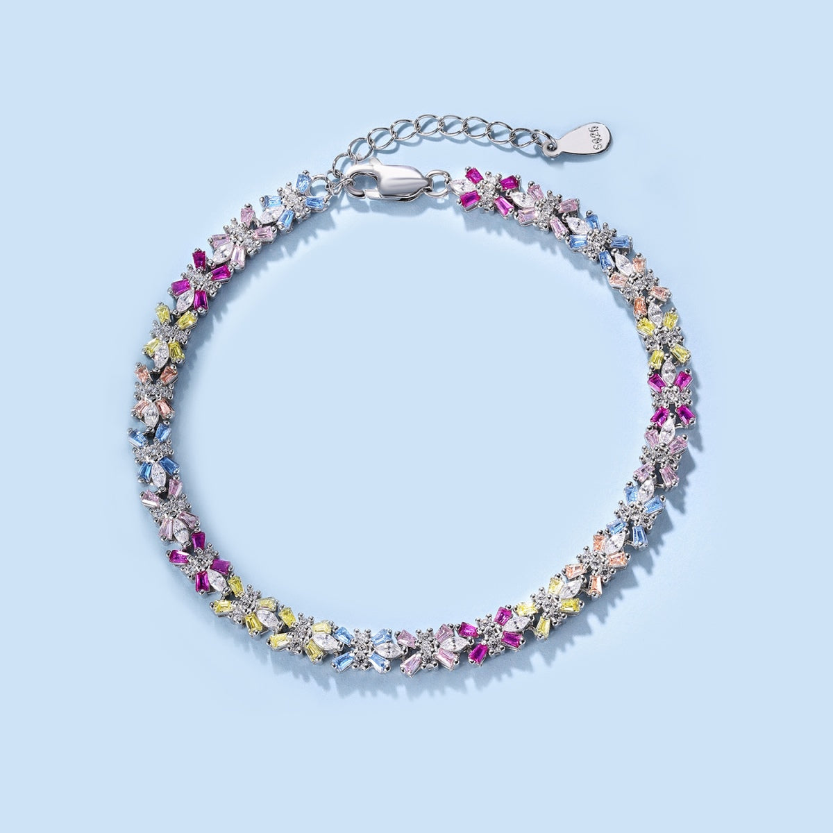 Angela Jewelry]Radiant Colorful Emerald Cut Party Bracelet