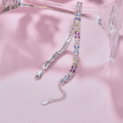 Angela Jewelry]Radiant Colorful Emerald Cut Party Bracelet