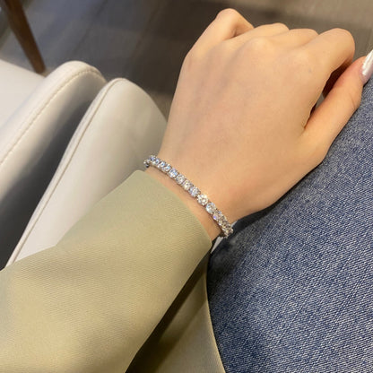 Angela Jewelry]Ornate Sparkling Round Cut Wedding Bracelet