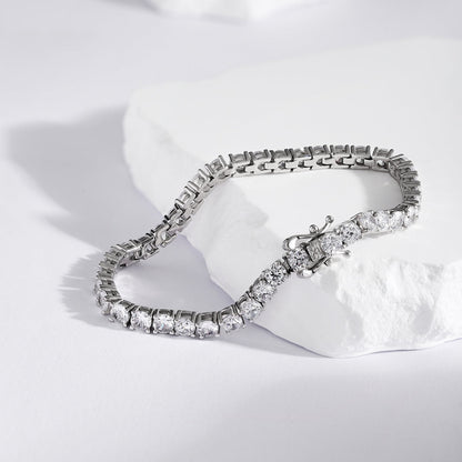 Angela Jewelry]Luxurious Ornate Round Cut Tennis Bracelet