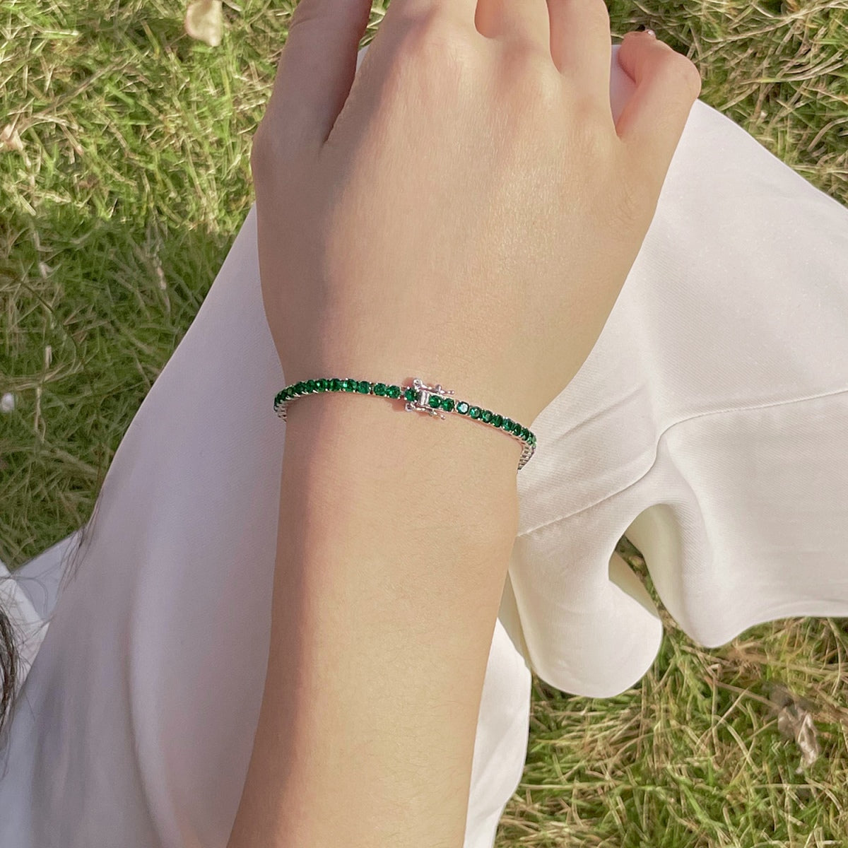 Angela Jewelry]Radiant Colorful Round Cut Party Bracelet