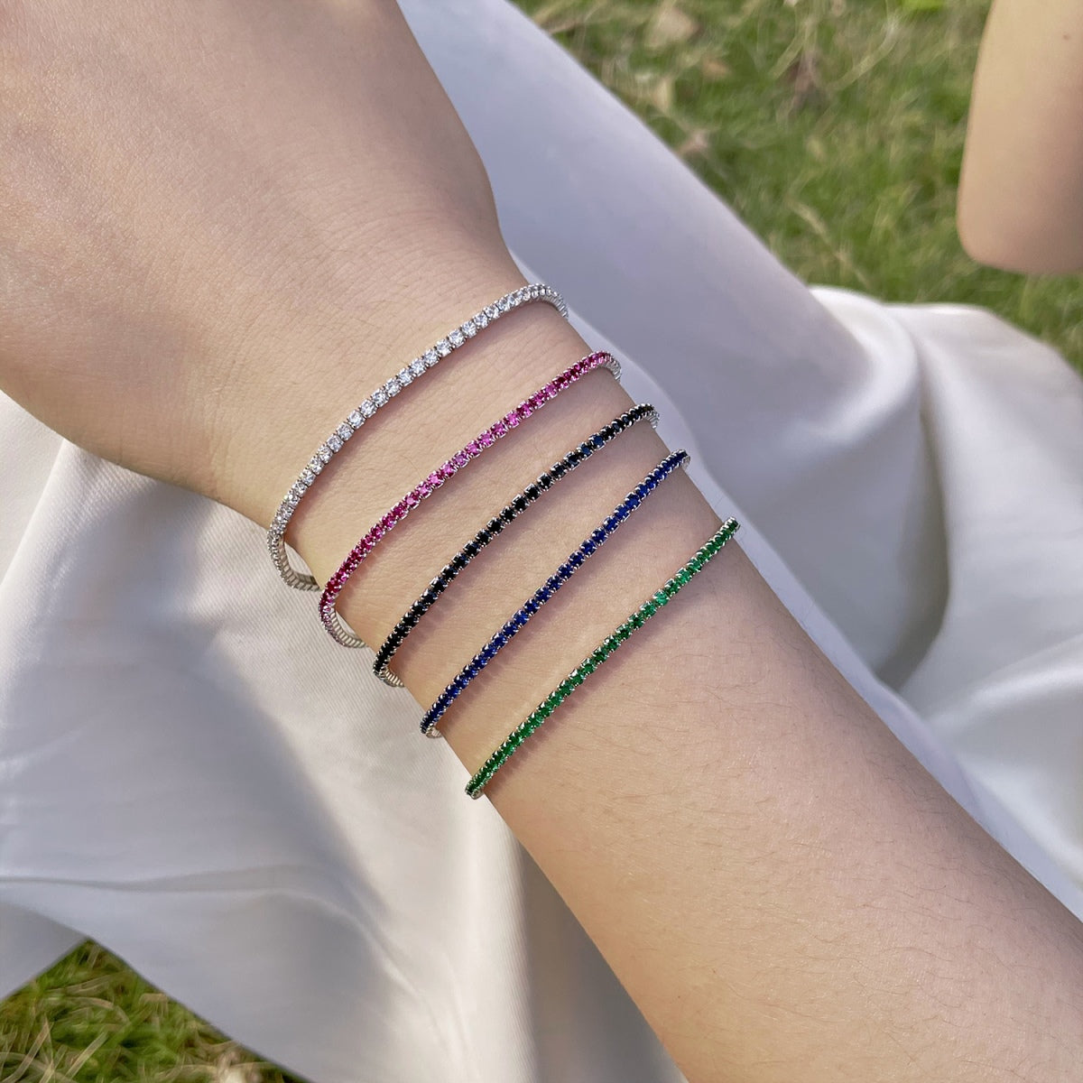 Angela Jewelry]Radiant Colorful Round Cut Party Bracelet