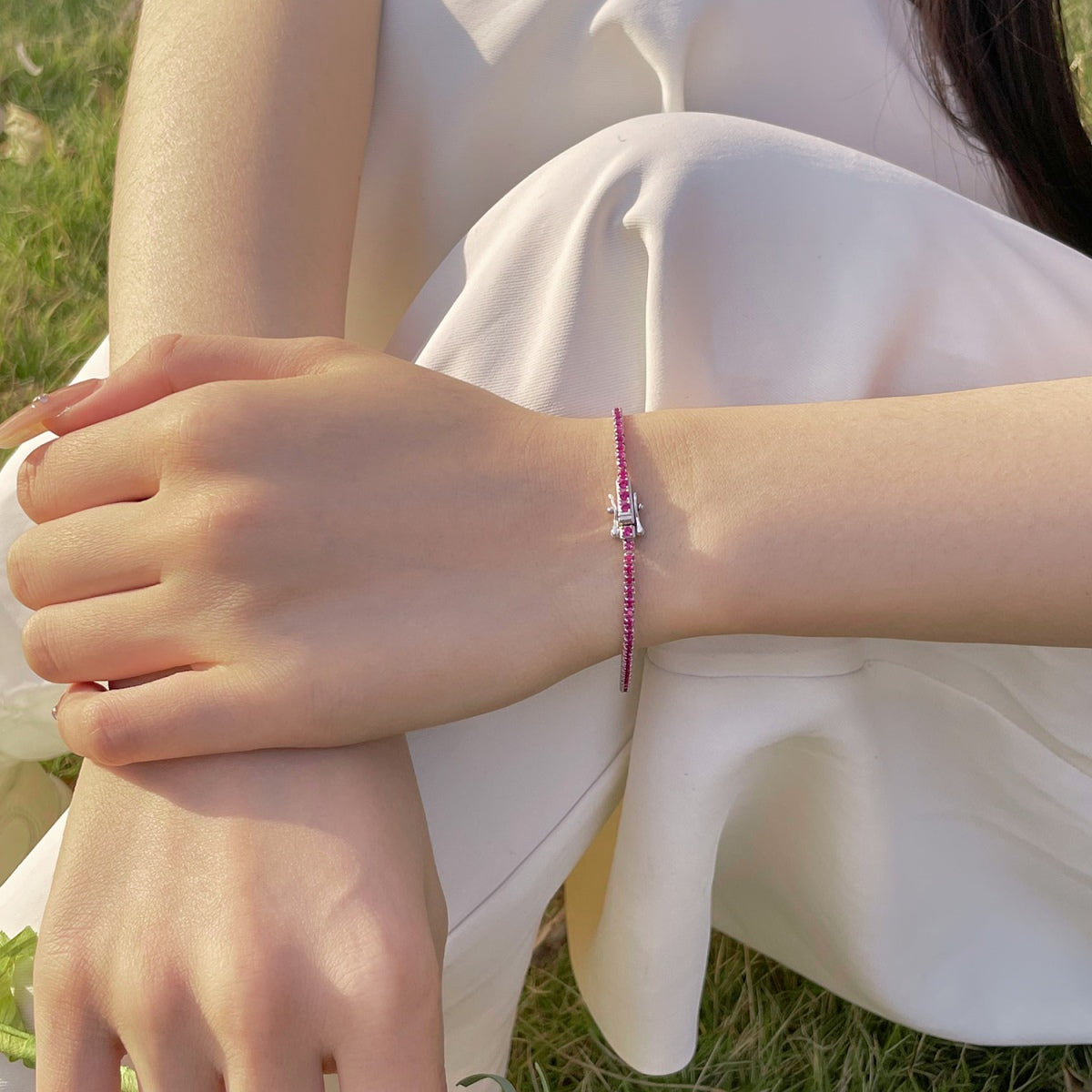 Angela Jewelry]Radiant Colorful Round Cut Party Bracelet