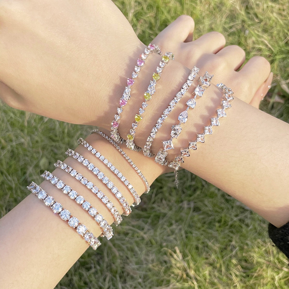 Angela Jewelry]Unique Exquisite Multi Cut Daily Bracelet