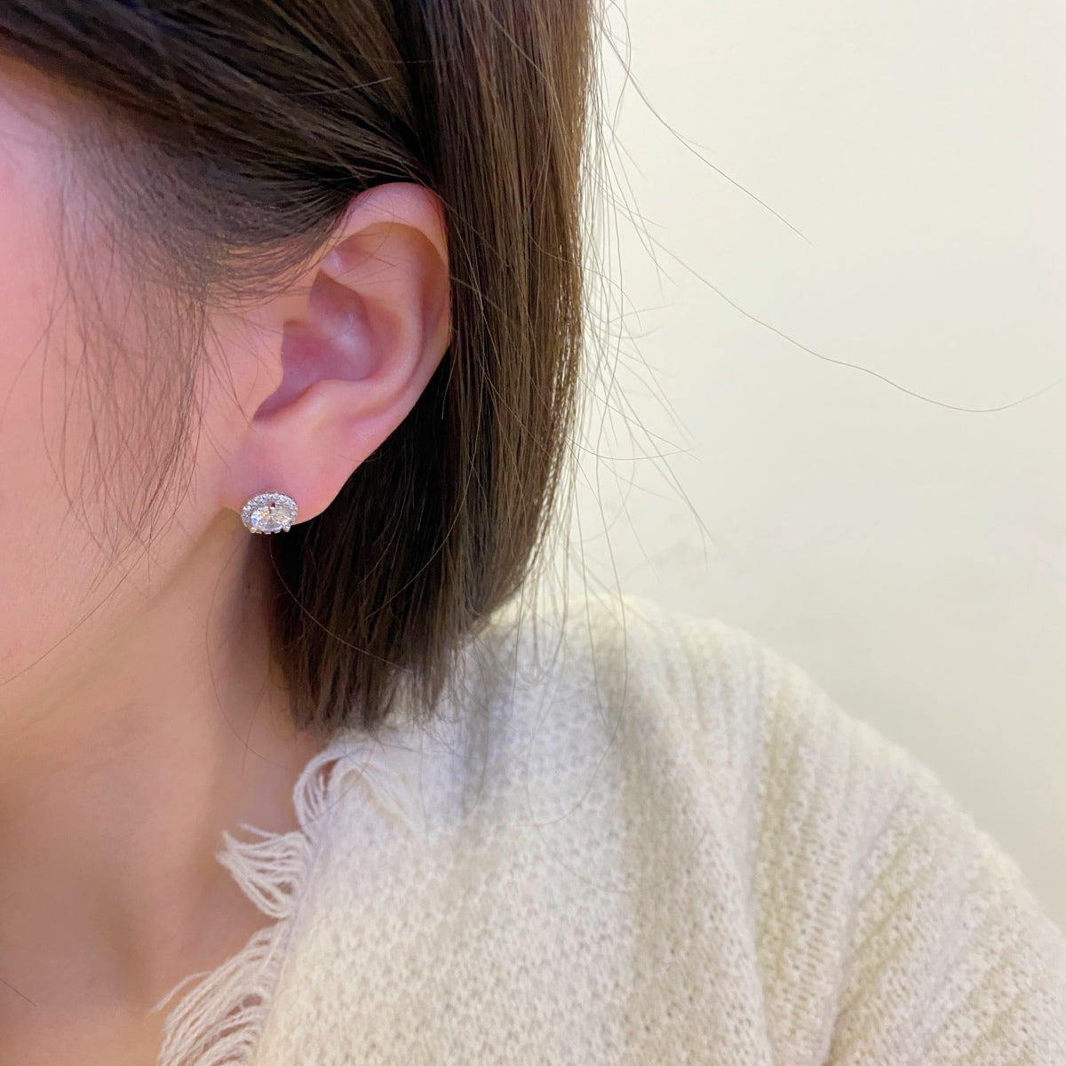 Angela Jewelry]Classic Princess Round Shape Earrings