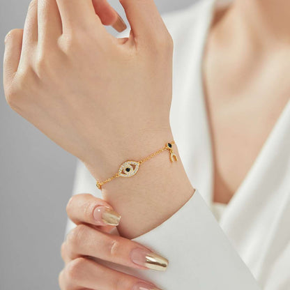 Angela Jewelry]Dainty Eye Shape Necklace