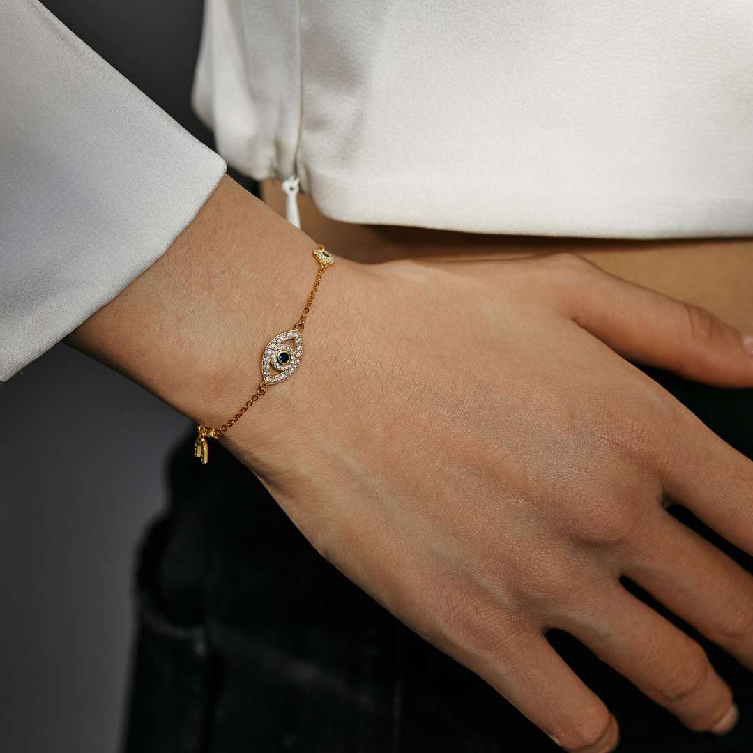 Angela Jewelry]Dainty Eye Shape Necklace