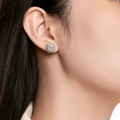 Angela Jewelry]Dazzling Heart Shape Lover Earrings